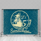 Aperturee - Teal Yellow Its 5 Oclock Somewhere Party Backdrop